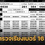 ตรวจหวยประจำวันที่ 16 มิถุนายน